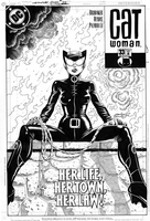 Catwoman issue #33, cover, black and white