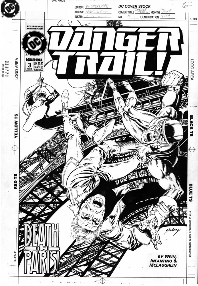 Danger Trail, issue 3, cover, black & white