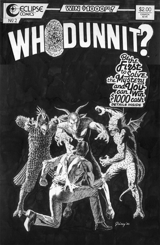 Whodunnit, issue #2, cover, black & white